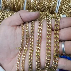 زنجیر استیل کارتیر تراش طلائی | نیم متری