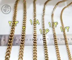 زنجیر استیل کارتیر تراش طلائی | نیم متری