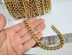 زنجیر استیل کارتیر تراش طلائی | نیم متری