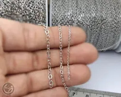 زنجیر برنجی نقره ای متری