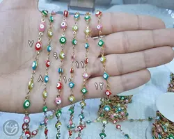 زنجیر چشم و نظری | استیل رنگ ثابت | واحد 10 سانتیمتری