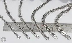 زنجیر کارتیر استیل دوبل چهارطرف تراش نقره ای | واحد نیم متری