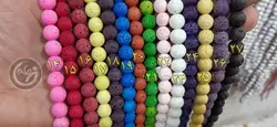 سنگ لاوا رنگی سایز8 ریسه حدود 48 عددی