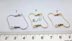 قفل گوشواره مدل عصایی | استیل رنگ ثابت ضدحساسیت