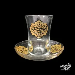 استکان دسته دار و نعلبکی طرح یا زینب