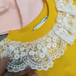 بلوز تک دخترونه یقه گیپور