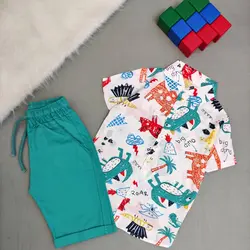 بلوز شلوارک هاوایی دایناسور