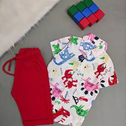 بلوز شلوارک هاوایی دایناسور