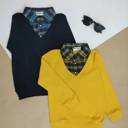 بلوز تک پسرانه دو یقه