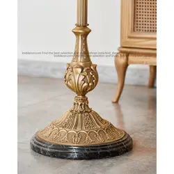 آباژور ایستاده کنارسالنی نئوکلاسیک برنجی آنتیک 7 شاخه مدل شاخه کبریتی کد ST175 - کی ان دی-KND