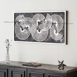 تابلو دکوراتیو دیواری مدرن نقره ای مدل بادبزن کد FR172 - کی ان دی-KND