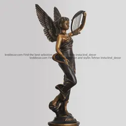 مجسمه چنگ به دست روی پایه کدMS140 - کی ان دی-KND