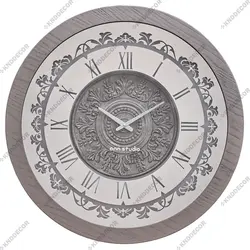 ساعت دیواری کد SA120 دایره قاب نقره ای آنتیک با قطر 75 (روکش طبیعی بلوط) مدل C75-02