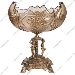 ظرف دکوری کد ZD110 کشکول مجستیک شامپاینی پایه برگی چک