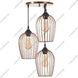 لوستر کد LO139 (3شعله) قفسی اگلو آنتیک مدل 1226 - کی ان دی-KND