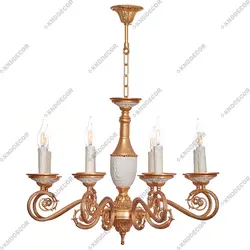 خرید لوستر برنجی سقفی نئو کلاسیک طلایی اس کبریتی 10 و 8 شاخه کد LO220 | کی ان دی-KND