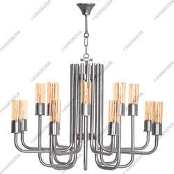 لوستر کد LO329 لومینا حبابی 16 شعله کروم مات - کی ان دی-KND