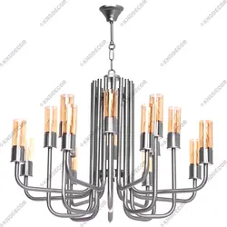 لوستر کد LO329 لومینا حبابی 16 شعله کروم مات - کی ان دی-KND