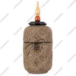 دکوری کد CC140 بانکه اسلیمی بتن و نارنجی ۳ تیکه سایز بزرگ و کوچک و متوسط - کی ان دی-KND