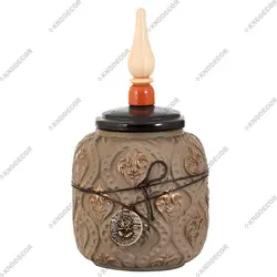 دکوری کد CC140 بانکه اسلیمی بتن و نارنجی ۳ تیکه سایز بزرگ و کوچک و متوسط - کی ان دی-KND