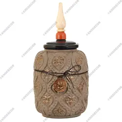 دکوری کد CC140 بانکه اسلیمی بتن و نارنجی ۳ تیکه سایز بزرگ و کوچک و متوسط - کی ان دی-KND