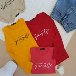 بلوز آستین بلند belive in yourself