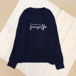 بلوز آستین بلند belive in yourself