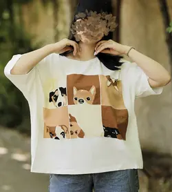 تیشرت قواره دار طرح Dogs