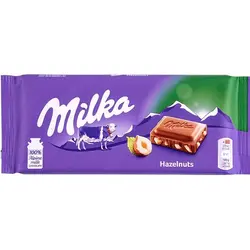 شکلات شیری با مغز فندق 80 گرمی میلکا milka