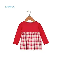 بلوز دخترانه فرست ایمپرشن First impression طرح شطرنجی – 6 تا 9 ماه