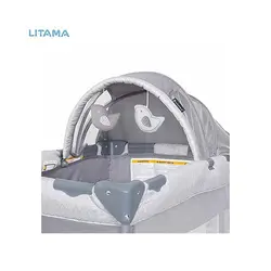 تخت و پارک نوزاد بی بی ترند Babytrend رنگ طوسی تیره