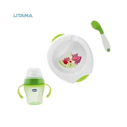 ست ظروف غذا خوری چیکو Chicco سبز رنگ