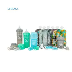 پکیج کامل شیشه شیر و اکسسوری کودک تویست شیک آبی رنگ