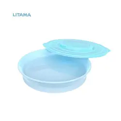 ظرف غذا خوری و صفحه نگهدارنده بزرگ آبی تویست شیک