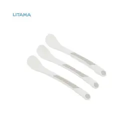 قاشق غذا خوری زاویه دار سفید تویست شیک بسته 3 عددی