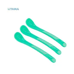 قاشق غذا خوری زاویه دار سبز تویست شیک بسته 3 عددی