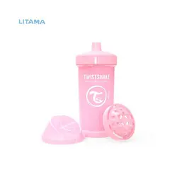 لیوان آبخوری ۳۶۰ میل +۱۲ ماه صورتی پاستل تویست شیک