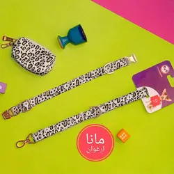 ست قلاده گردنی + لید و کیف طرح پلنگی(خرگوش _گربه)