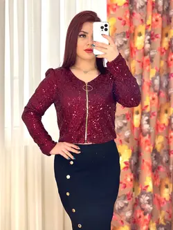 جلو زیپ پولکی کد 1165