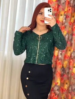 جلو زیپ پولکی کد 1165