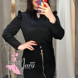 شومیز شاین بلند مشکی