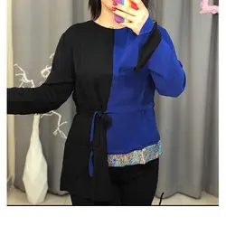 شومیز ترکیبی نصفه آبی