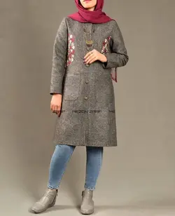 پالتو مدل سی‌گل رنگ طوسی روشن