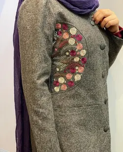 پالتو مدل سی‌گل رنگ طوسی روشن