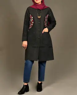 پالتو مدل سی‌گل رنگ زغالی