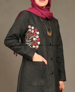 پالتو مدل سی‌گل رنگ زغالی