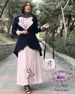 سارافون و مانتو مدل قاصدک رنگ صورتی سورمه‌ای