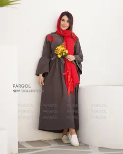 پیراهن مدل مهتاب- رنگ زغالی