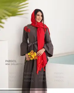 پیراهن مدل مهتاب- رنگ زغالی