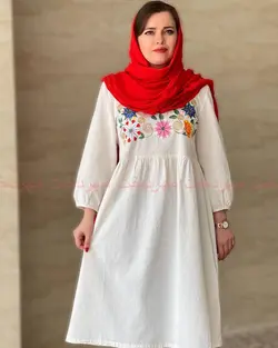 پیراهن مدل گلاره- رنگ سفید